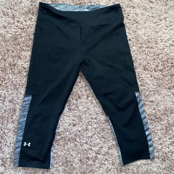 Under Armour heat gear cropped compression leggings Sz L - Picture 4 of 8
